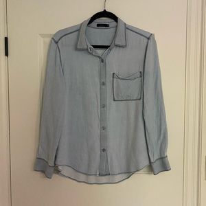 Aritzia Talula Blue Denim Long Sleeve Button Down